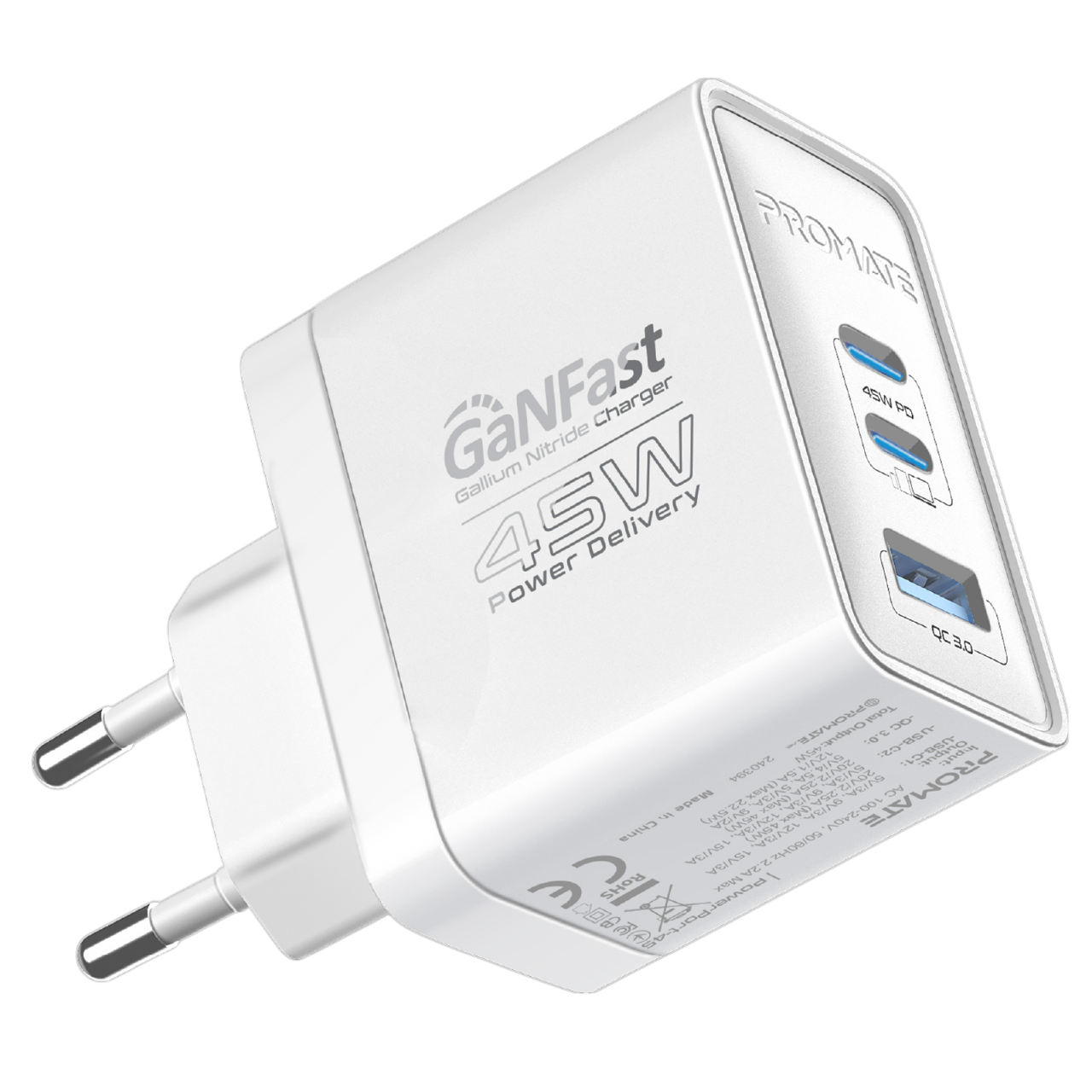 Зарядний пристрій Promate PowerPort 45W White