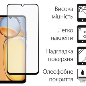 Захисне скло Dengos для Xiaomi Redmi 13С Black Full Glue (TGFG-337)