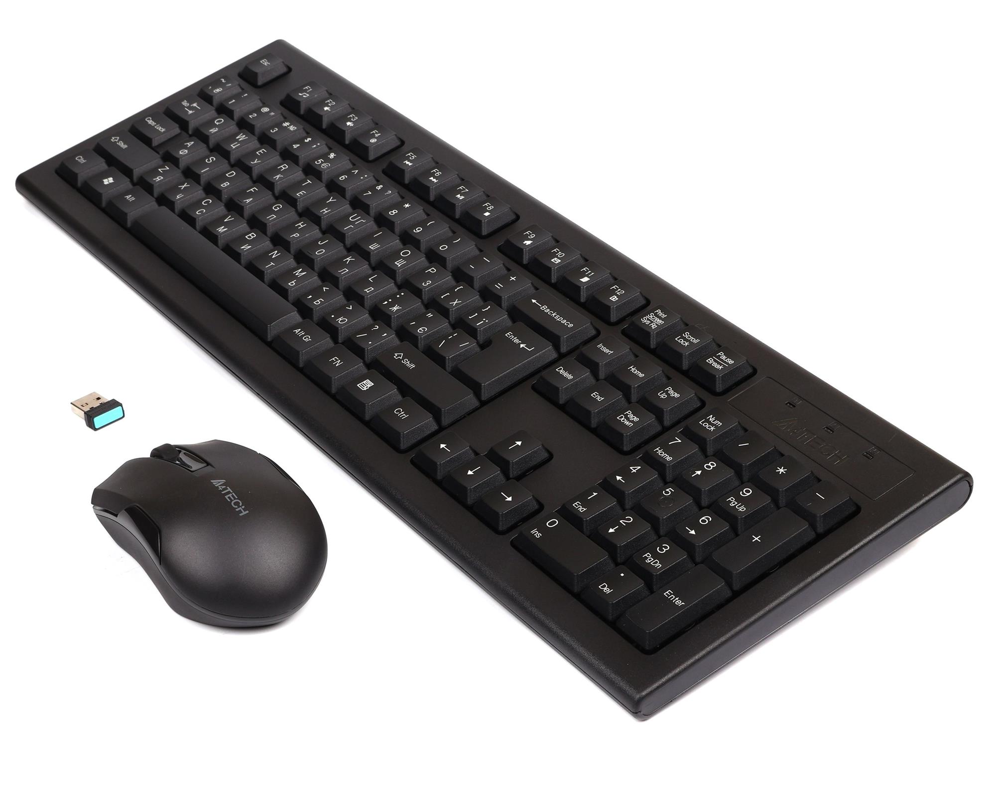 Комплект (клавіатура, миша) бездротовий A4Tech 3000N Black USB
