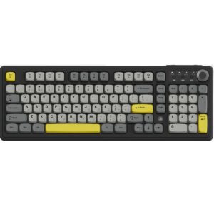 Клавіатура бездротова Ajazz AF98 Plus Black Gray Yellow (AF98-PLUS-BGY)