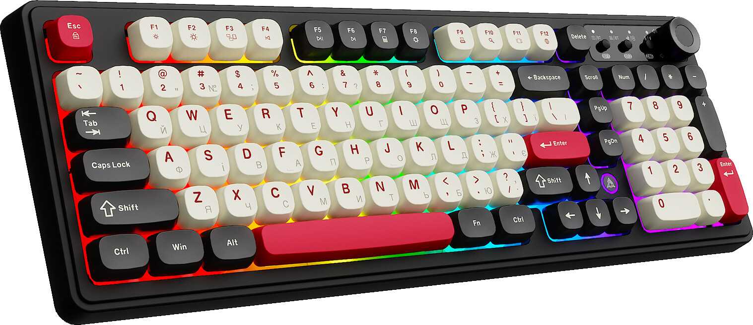 Клавіатура бездротова Ajazz AF98 Plus Black Shark Red (AF98-PLUS-BSR)