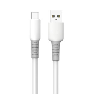 Кабель ColorWay USB - USB Type-C (M/M), liquid silicone, 3А, 1 м, White (CW-CBUC093-WT)
