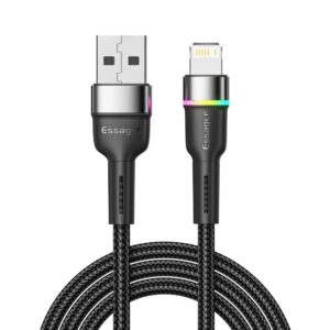 Кабель Essager Colorful LED USB - Lightning (M/M), 1 м Black (EXCL-XCD01)