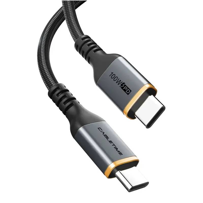 Кабель Cabletime USB Type-C - USB Type-C (M/M) PD 100W, 2 м, Black (CU03L)