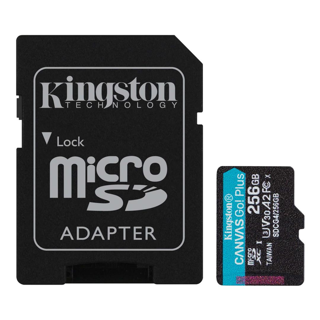 Карта пам`яті MicroSDXC 256GB UHS-I/U3 Class 10 Kingston Canvas Go! Plus R200/W160MB/s + SD-адаптер (SDCG4/256GB)