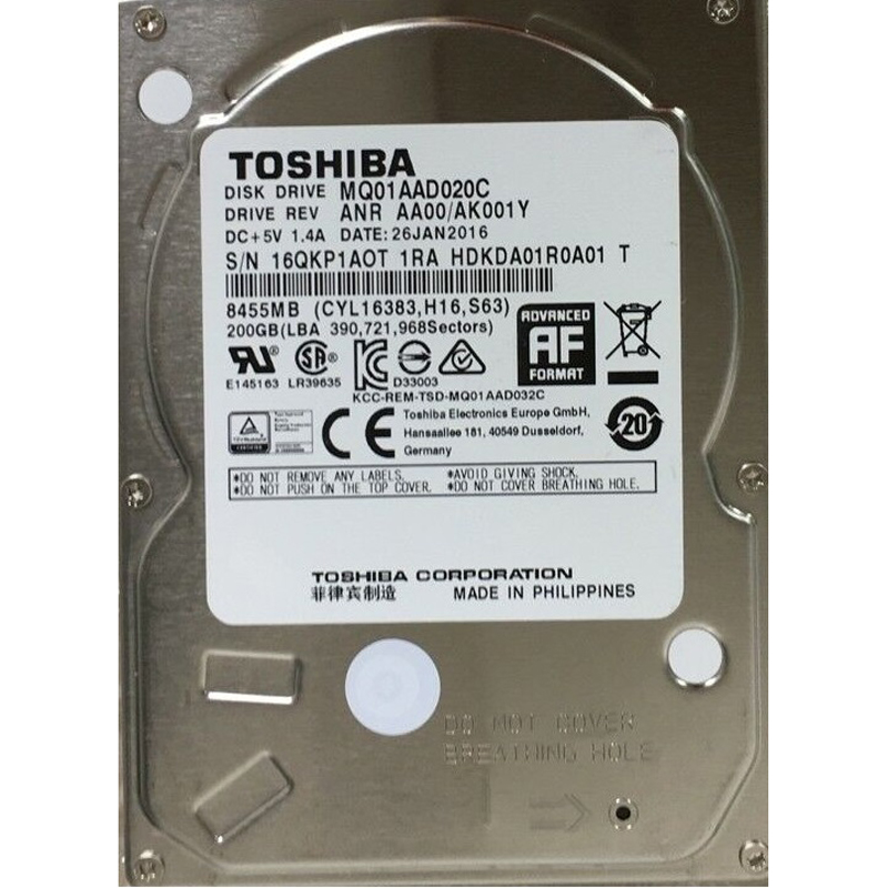Накопичувач HDD 2.5" SATA 200GB Toshiba 4200rpm 8MB (MQ01AAD020C)