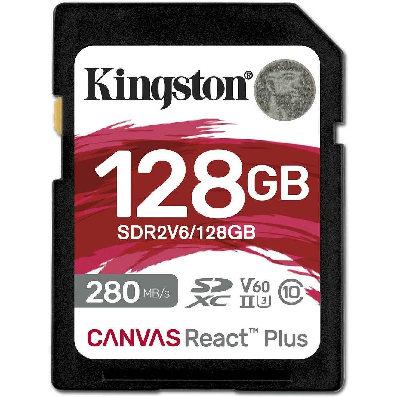 Карта пам`яті SDXC 128GB UHS-II/U3 Class 10 Kingston Canvas React Plus V60 SD R280/W100MB/s (SDR2V6/128GB)