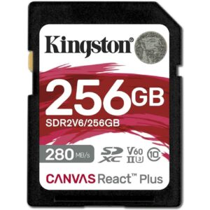 Карта пам`яті SDXC 256GB UHS-II/U3 Class 10 Kingston Canvas React Plus V60 SD R280/W150MB/s (SDR2V6/256GB)