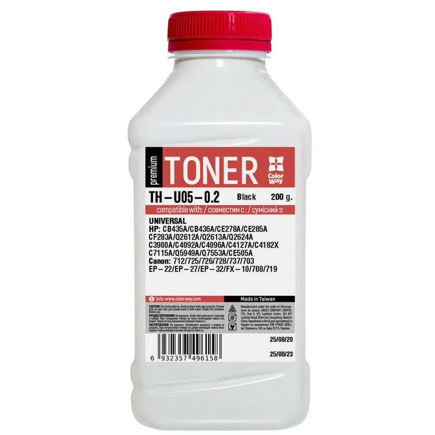 Тонер ColorWay (TH-U05-0.2) HP LJ P1005/1102/1010/2035 Premium Universal 200 г