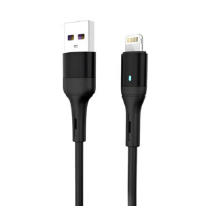 Кабель SkyDolphin S06L LED Smart Power USB - Lightning (M/M), 1 м, Black (USB-000554)