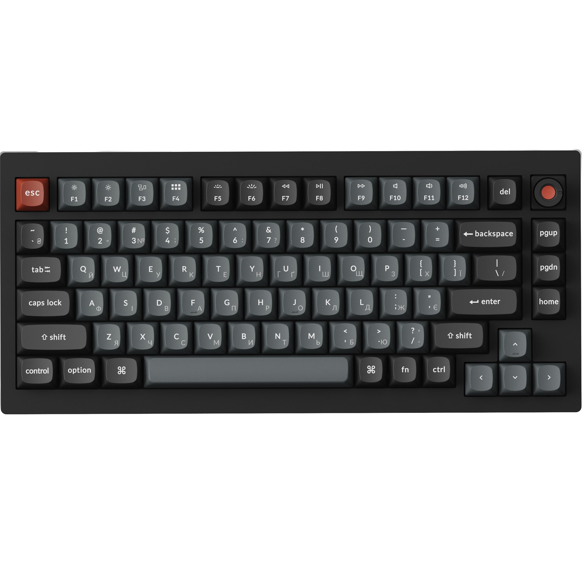 Клавіатура Keychron V1 8K Keychron Super Red Switch Black RGB (V1W-D1-UA)